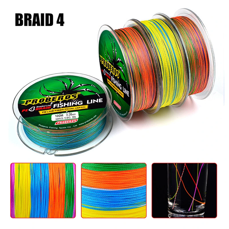 Multi Color PE Braided Fishing Line 4/8/9/16 Strands 100/300/500/1000m